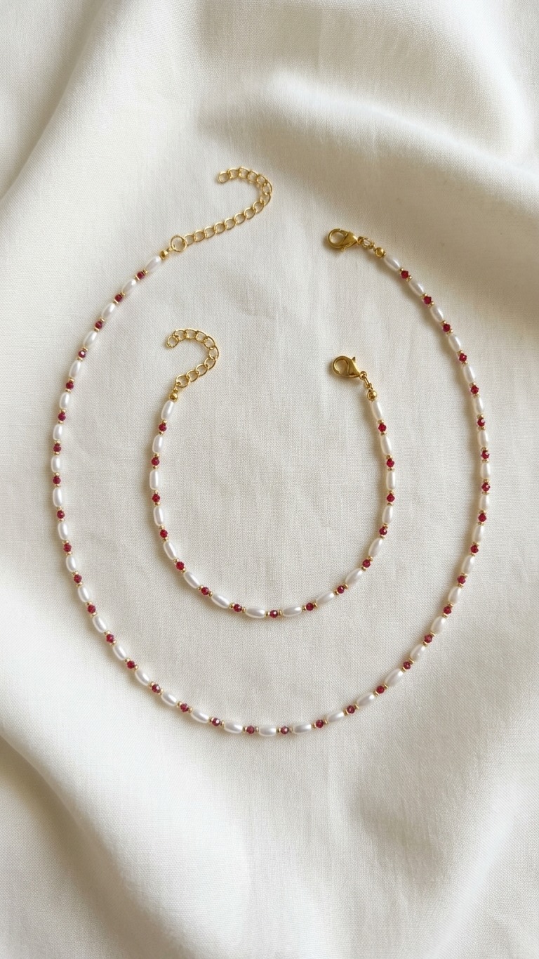 סט פנינה ורוד